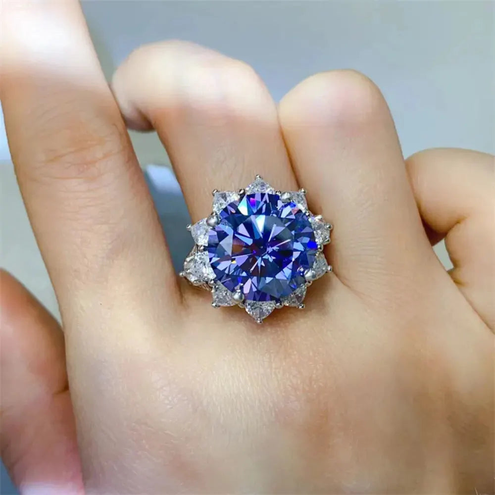 10 Carat Moissanite 925 Sterling Silver Ring by Partner Label