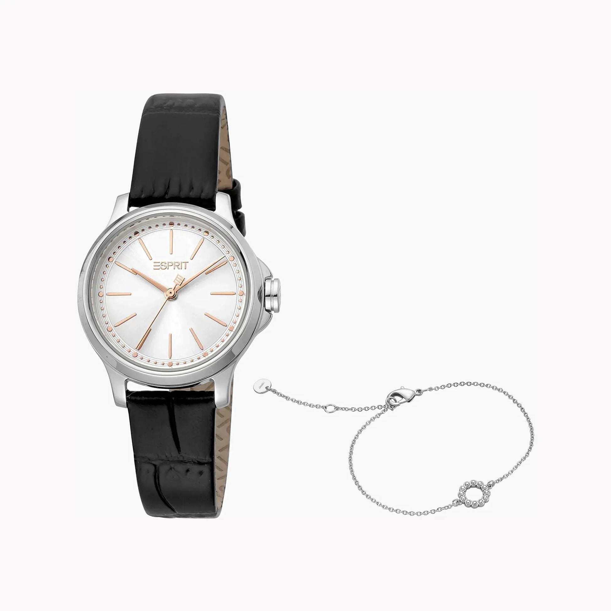 Esprit Women's Black Leather Watch, Silver Dial | ES1L144L2015 by ESPRIT