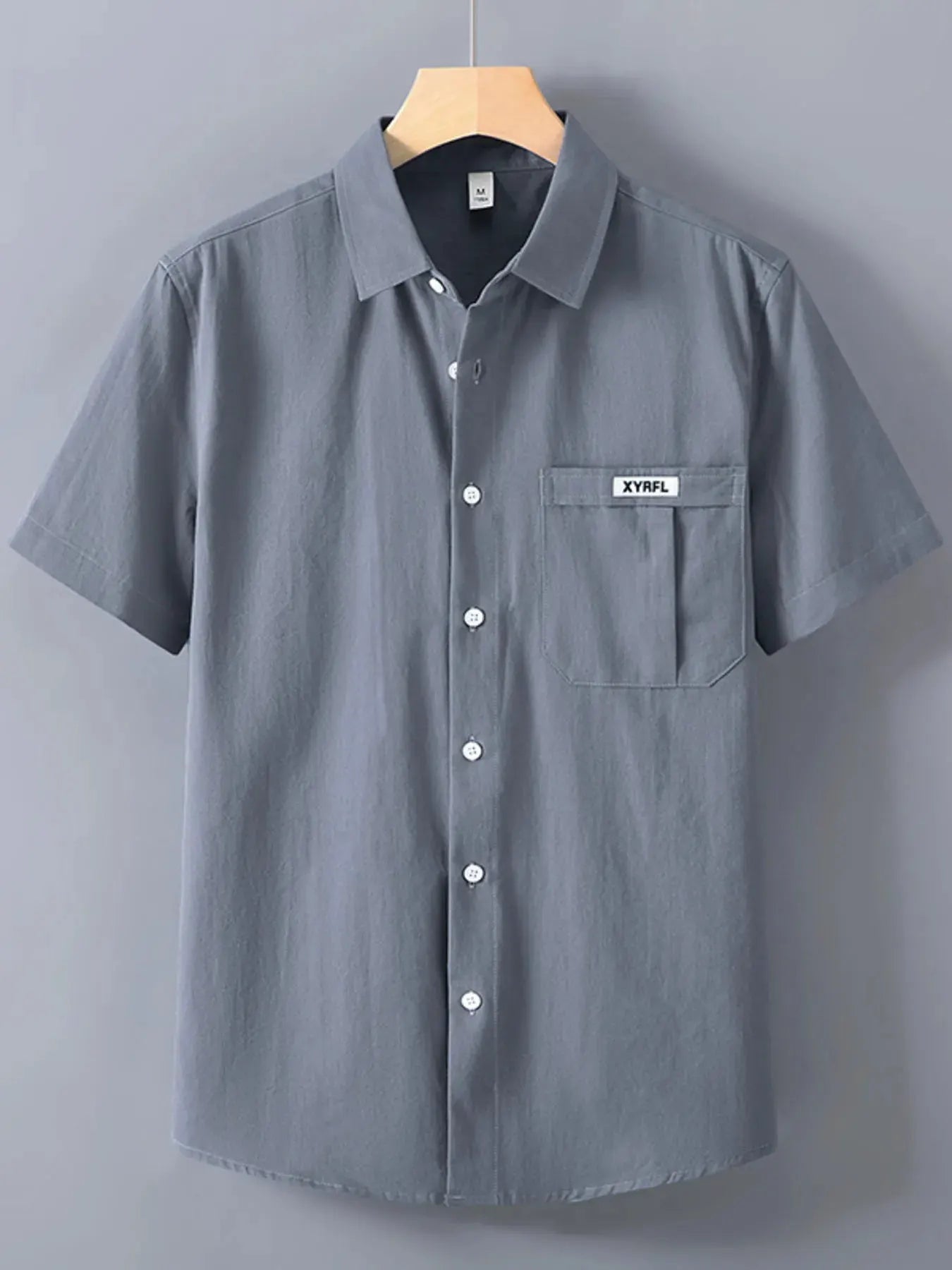 Men's Plus Size Button Up Short-Sleeve Shirt by Trendsi