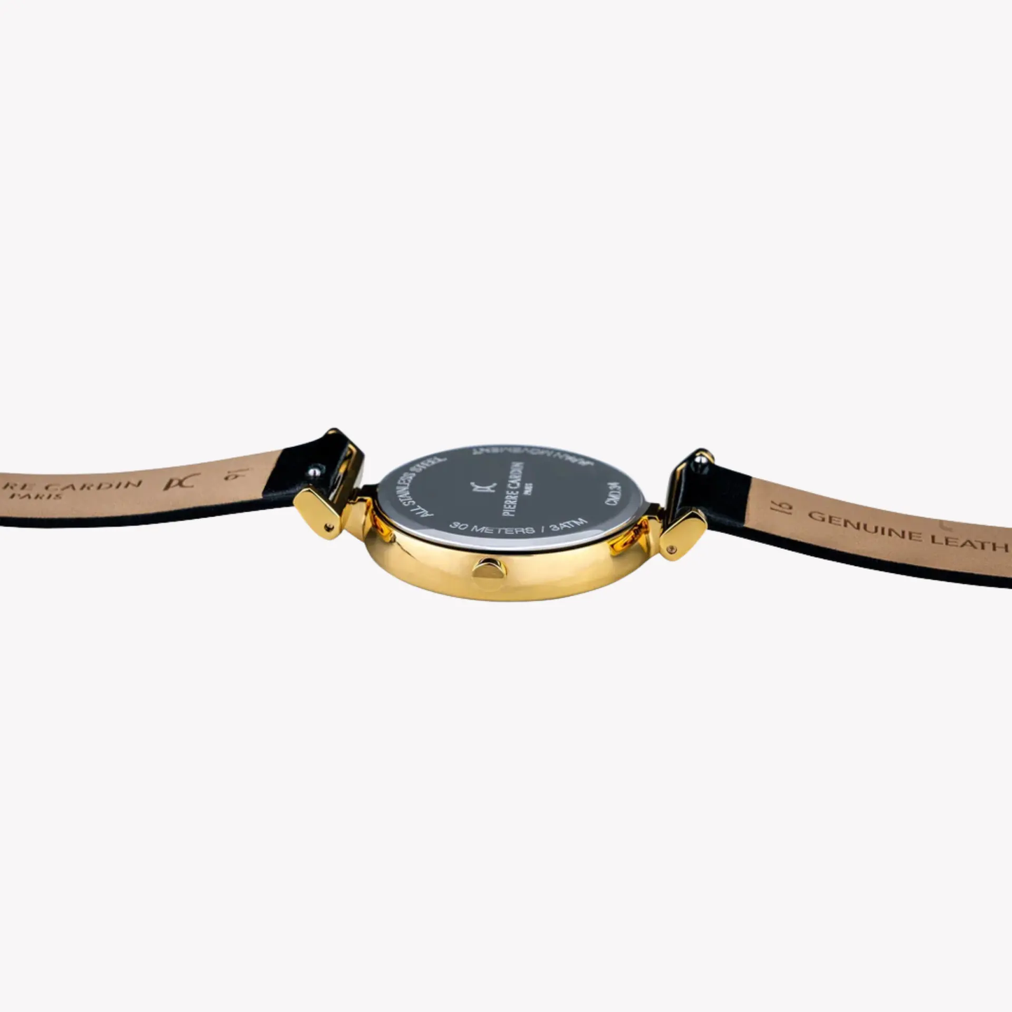 Pierre Cardin Women's Black Leather Watch, Gold Case | Cmd.3518 by PIERRE CARDIN