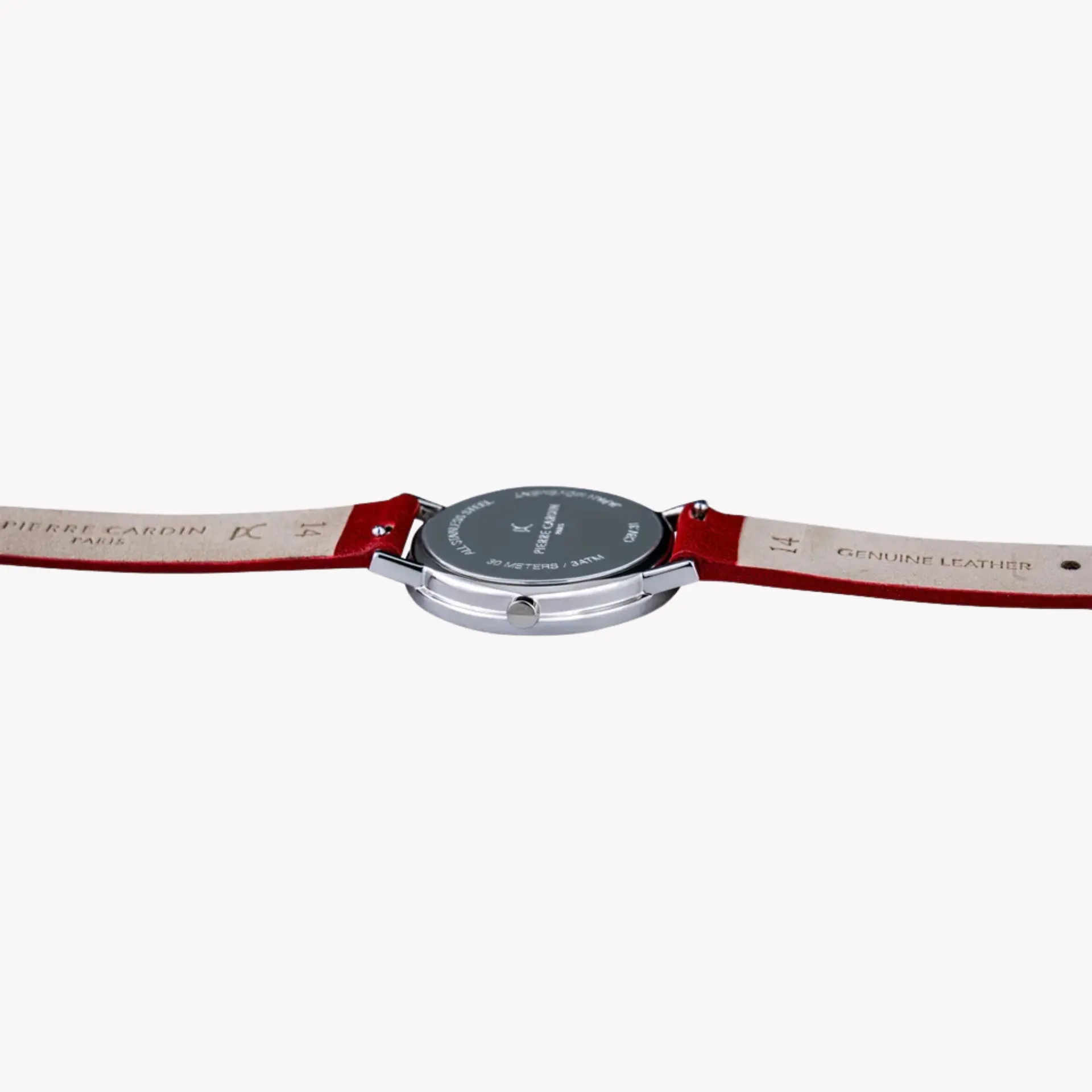 Pierre Cardin Women's Red Leather Watch, Silver Dial | Cbv.1517 by PIERRE CARDIN