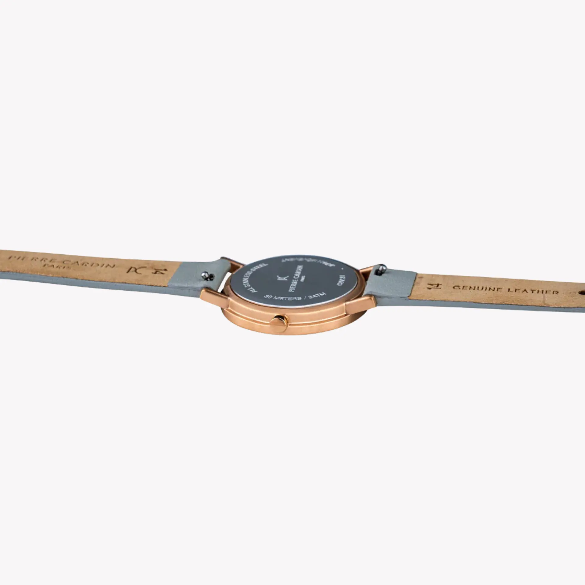 Pierre Cardin Women's Gray Leather Watch, Rose Gold Case | Cbv.1520 by PIERRE CARDIN