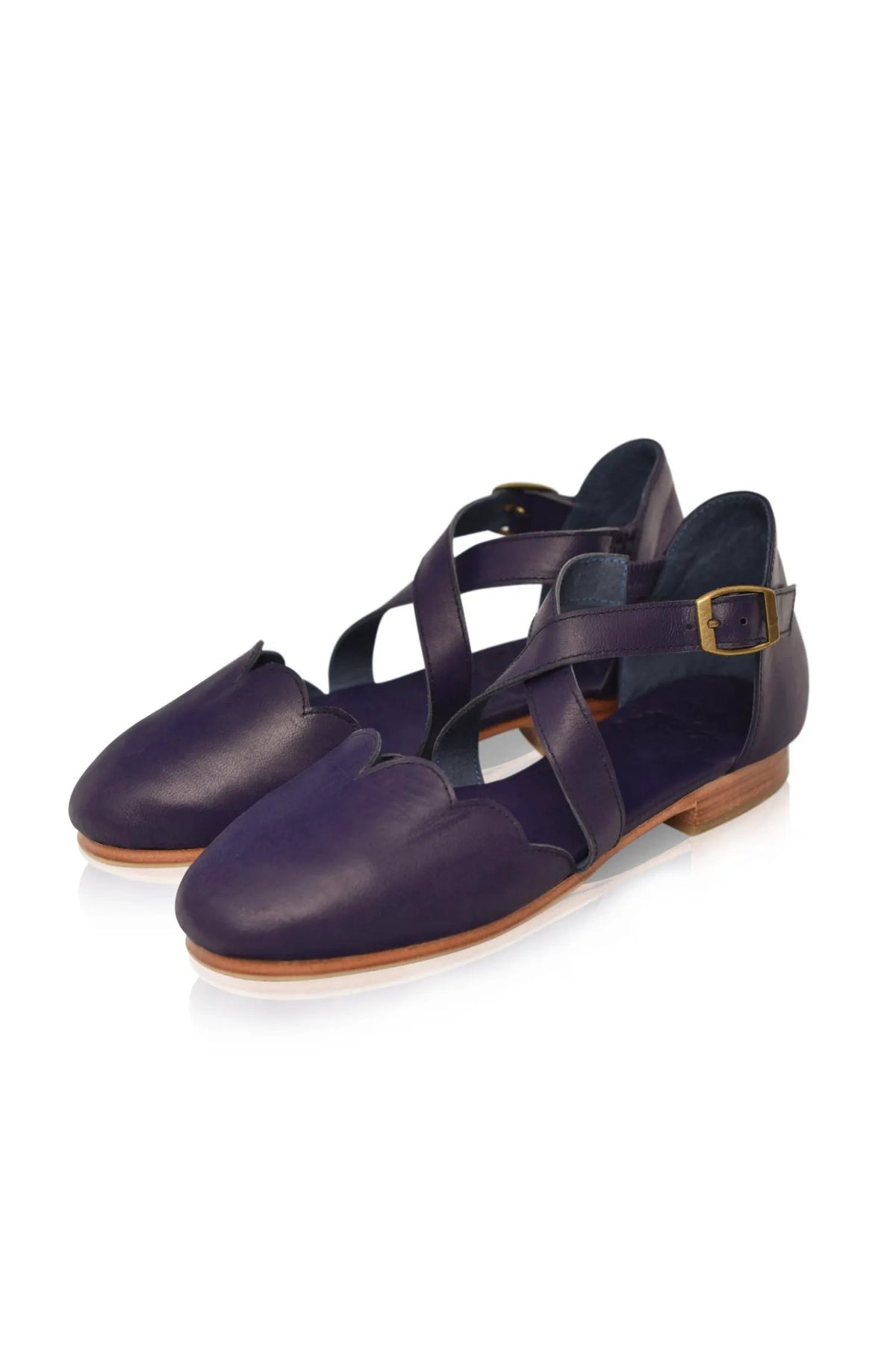 Mangrove Cross-Strap Leather Ballet Flats by ELF