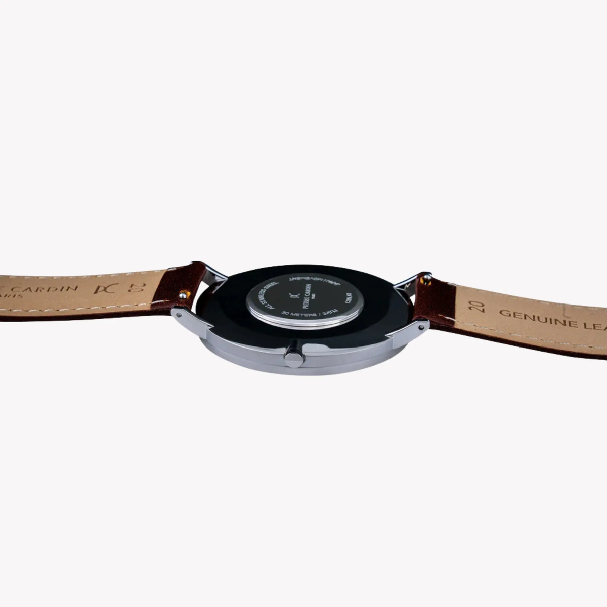 Pierre Cardin Men's Silver Stainless Steel, Brown Leather | Cbn.3001 by PIERRE CARDIN