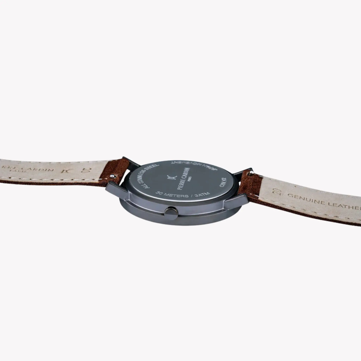 Pierre Cardin Men's Brown Leather Watch, Black Dial | Cbv.1047 by PIERRE CARDIN