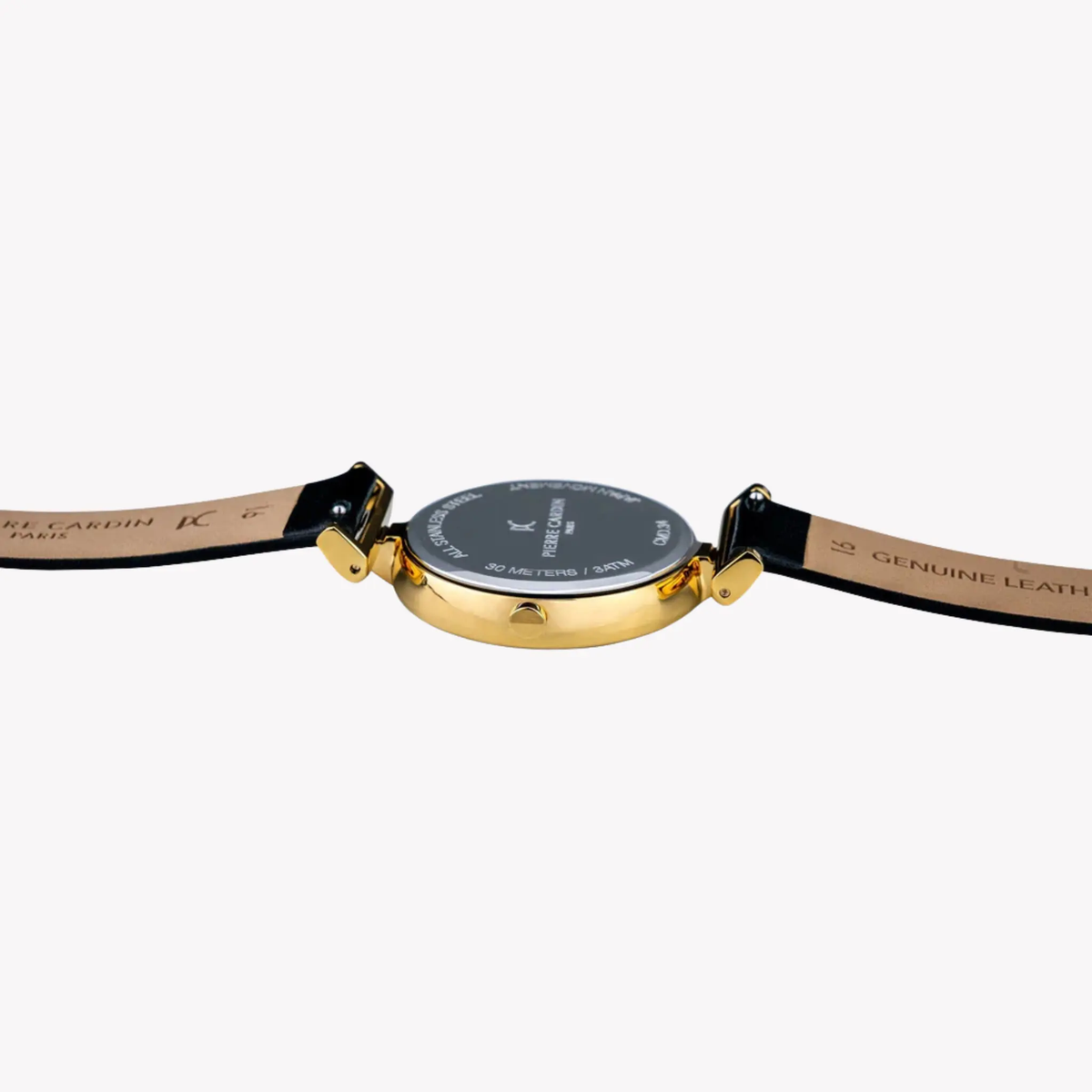 Pierre Cardin Women's Black Leather Watch, Gold Case | Cmd.3504 by PIERRE CARDIN