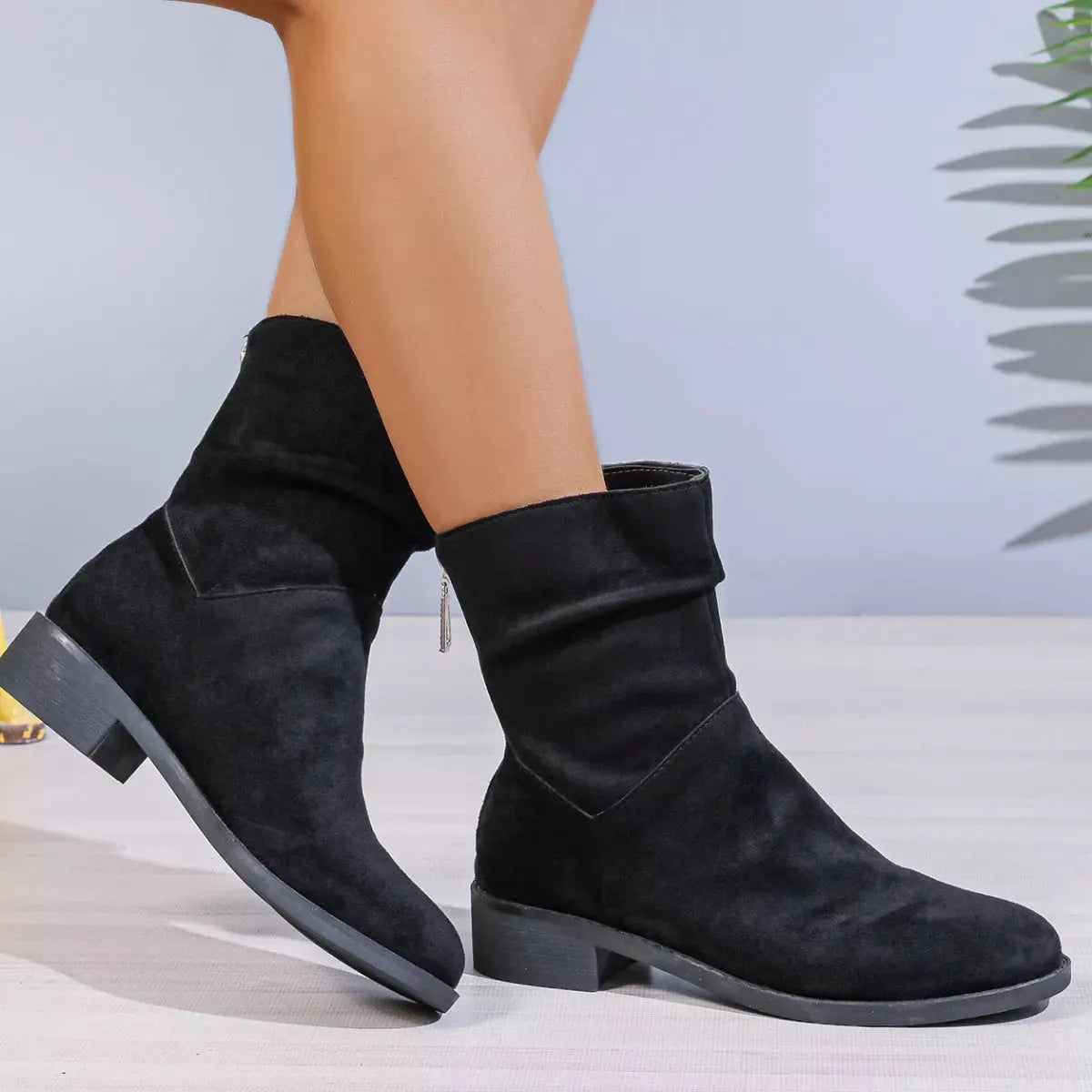 Point Toe Block Heels Boots by Partner Label