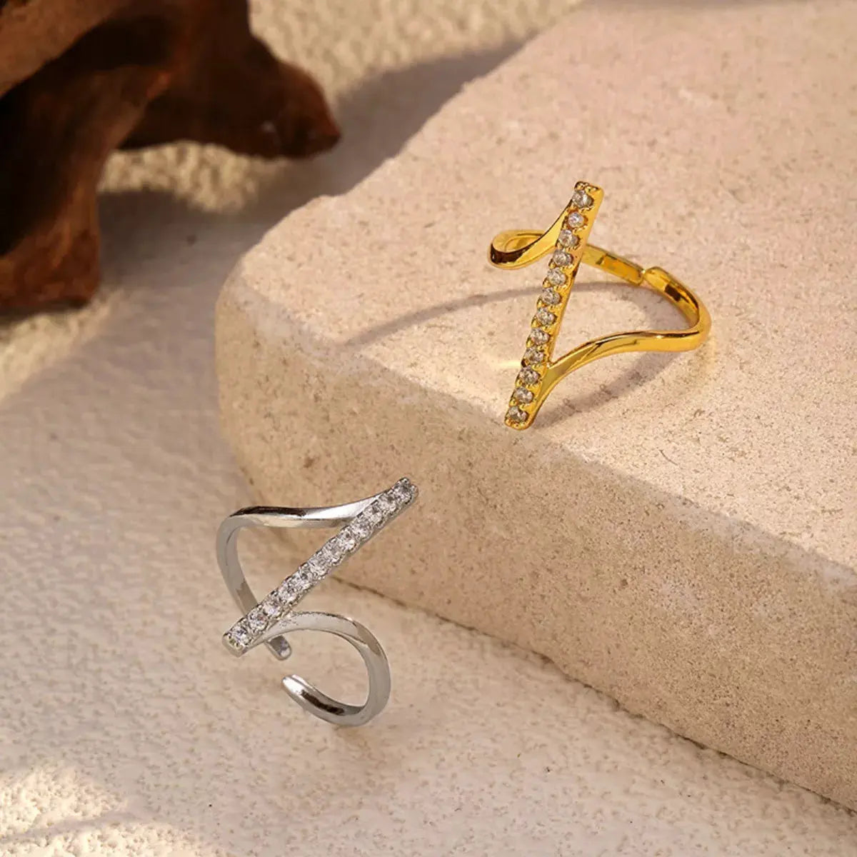 Irregular Rhinestone Ring by Partner Label