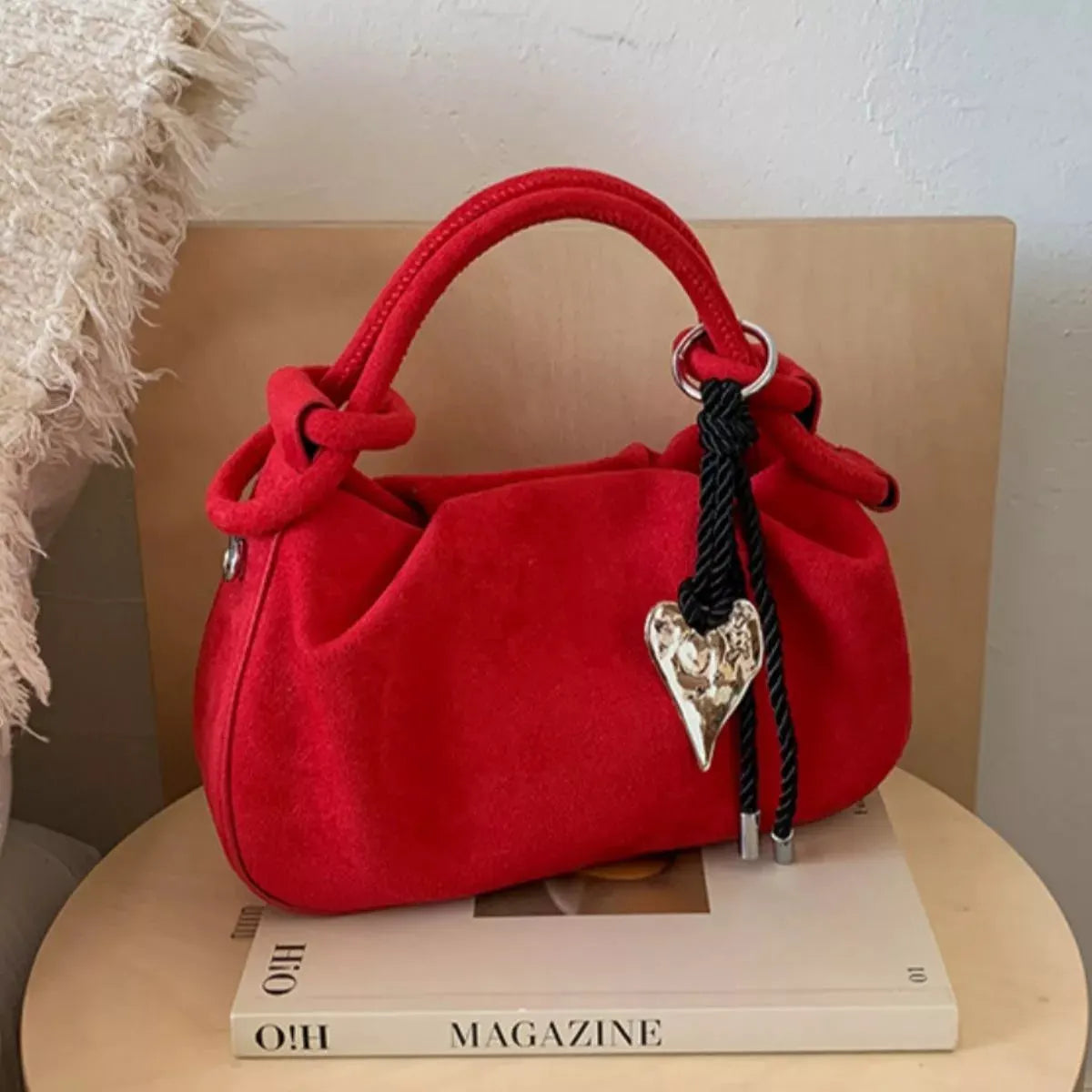 Suede Mini Crossbody Bag with Adjustable Strap by Partner Label