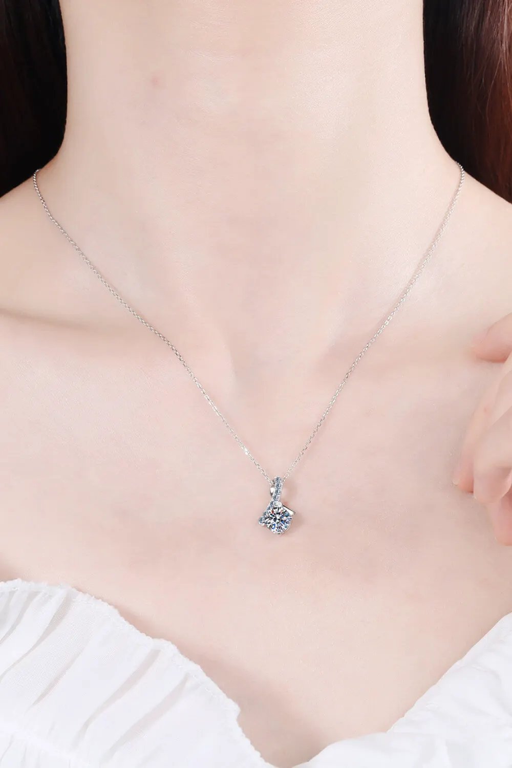 Unique and Chic Moissanite Pendant Necklace by Partner Label