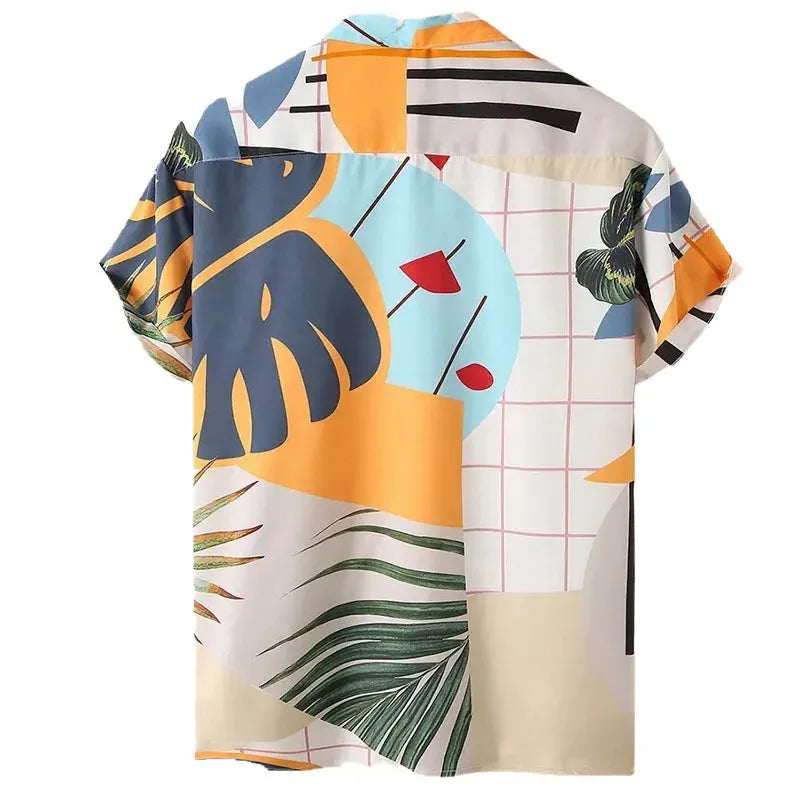 Men's Full Size Printed Short Sleeve Shirt and Shorts Set Plus Size by Trendsi