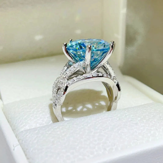 10 Carat Moissanite 925 Sterling Silver Ring by Partner Label