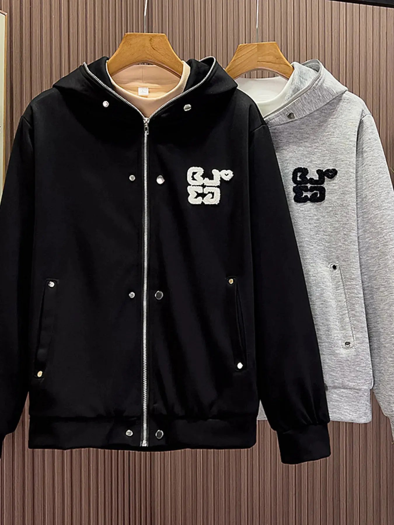 Men's Zip Up Long Sleeve Hoodie by Trendsi