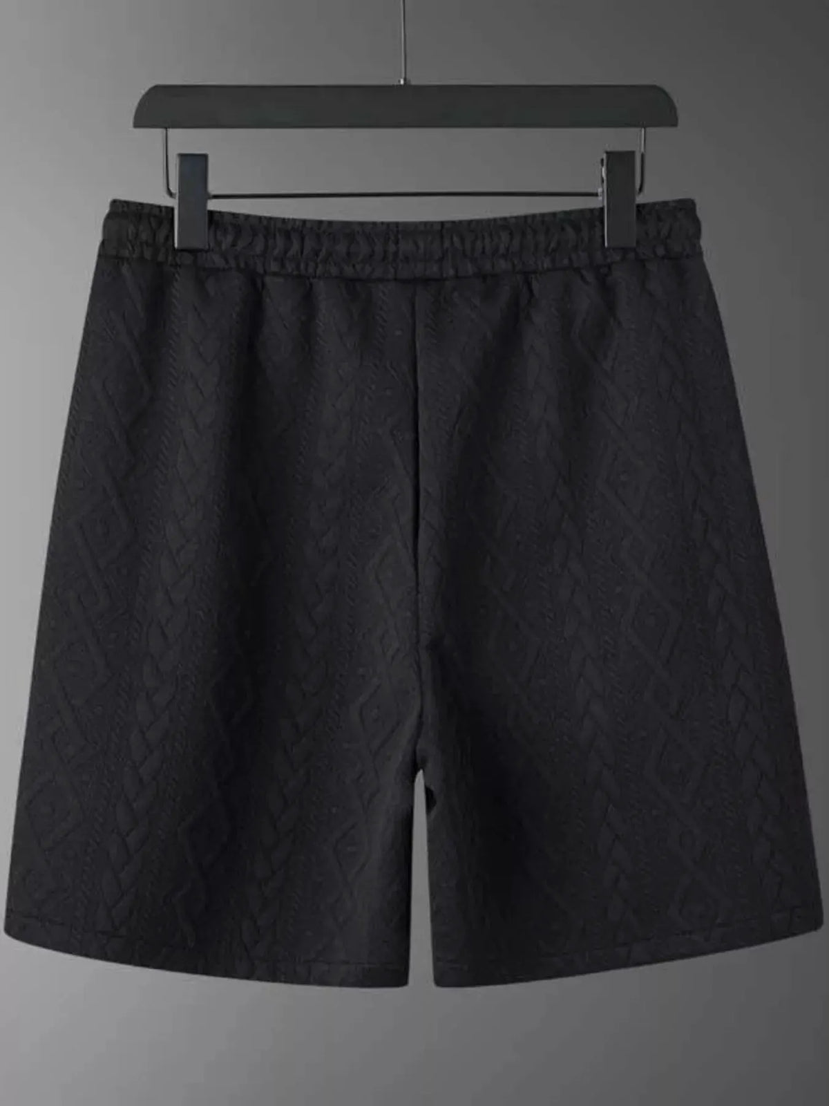 Men's Textured Knit Short Sleeve Polo & Shorts Set by Trendsi