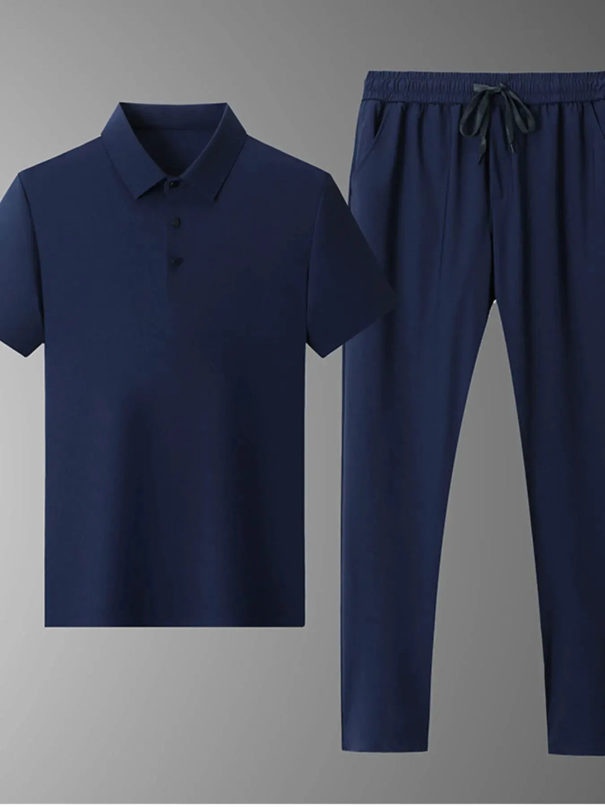 Men's Full Size Button Detail Short Sleeve Polo Plus Size by Trendsi
