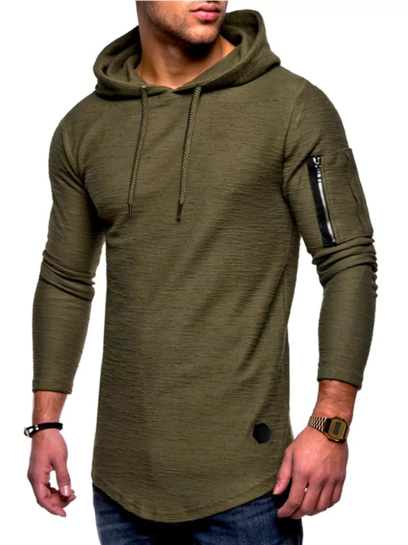Men's Plus Size Casual Slim Fit Long Sleeve Hoodie by Partner Label