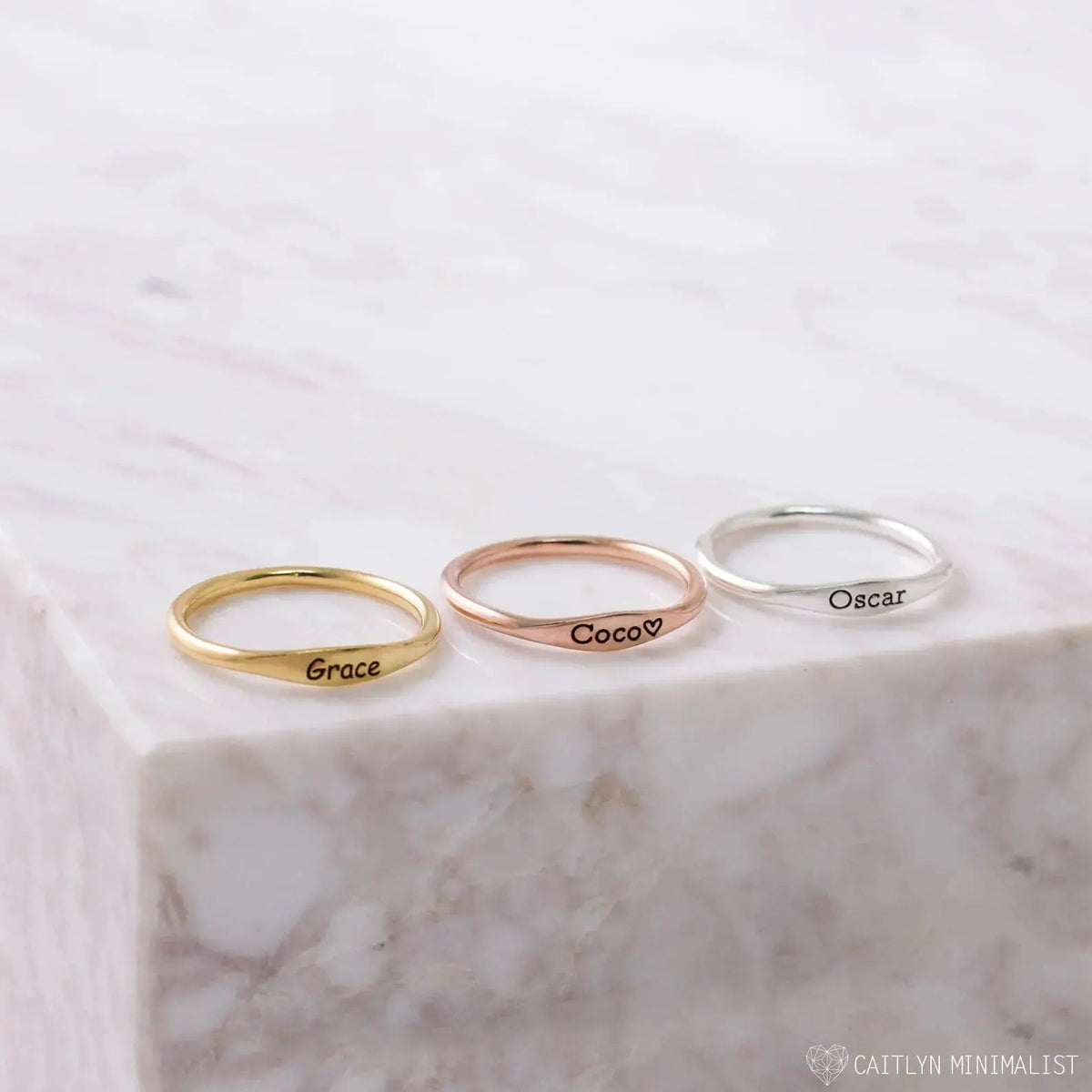 Tiny Name Ring - Minimalist Ring - delicate ring by Maiden-Art