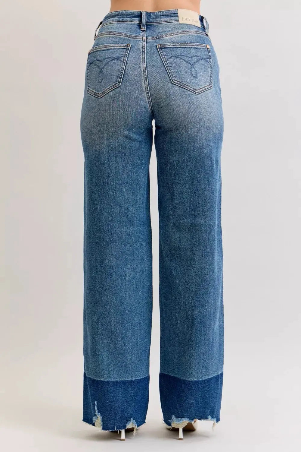 Judy Blue Raw Hem High Waist Column Straight Jeans by Judy Blue