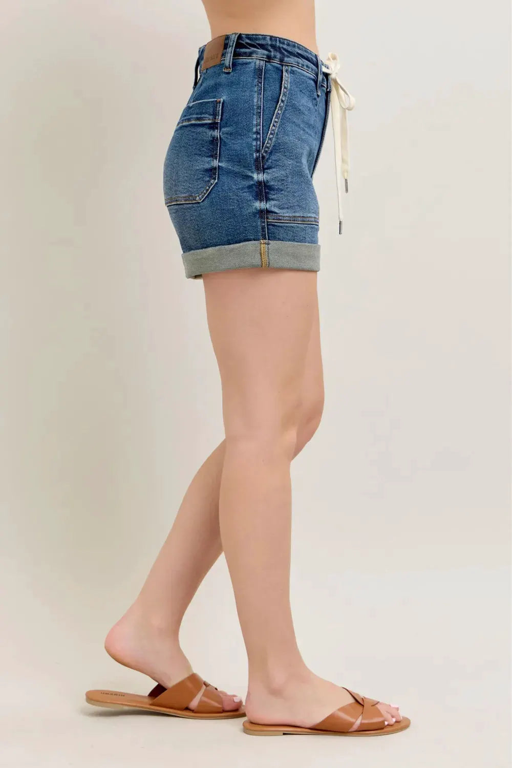 Judy Blue Full Size High Rise Cuff Denim Shorts Plus Size by Judy Blue