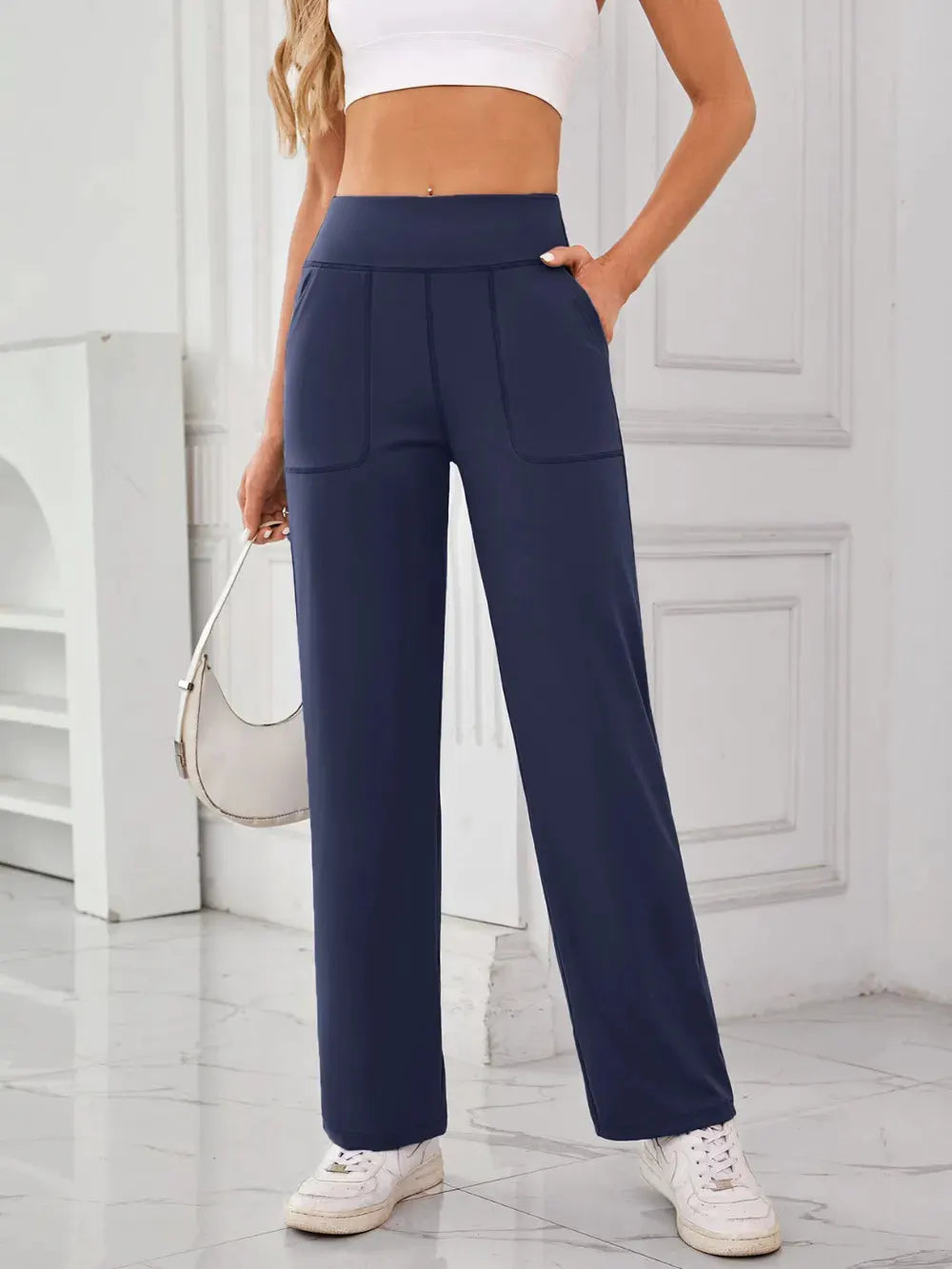 Lovelet High Waist Active Pants with Pockets by Lovelet