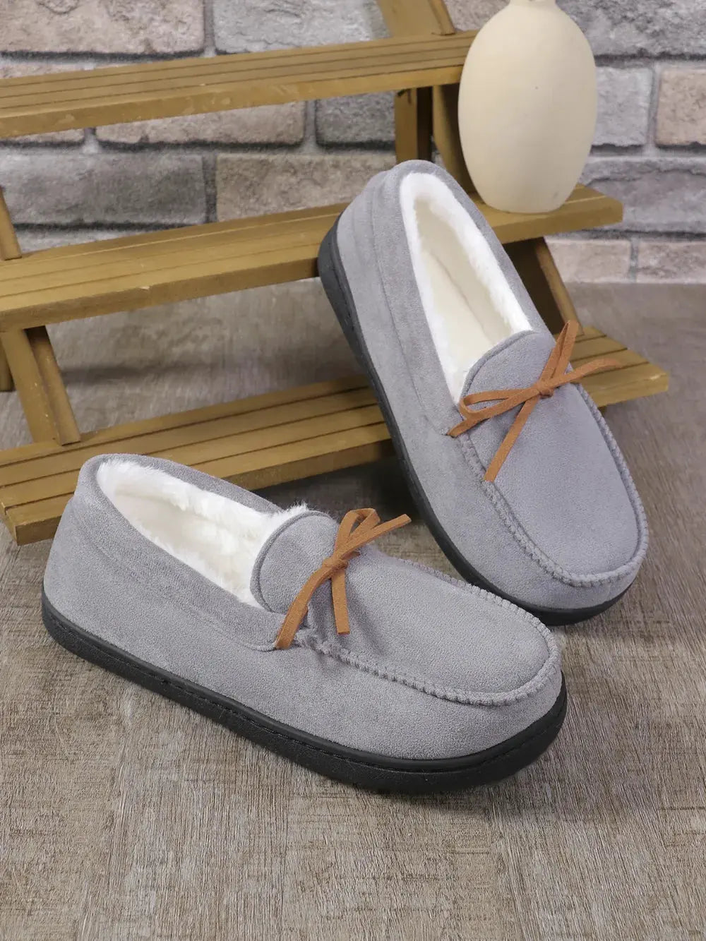 Bow Round Toe Flat Slip-Ons by Partner Label