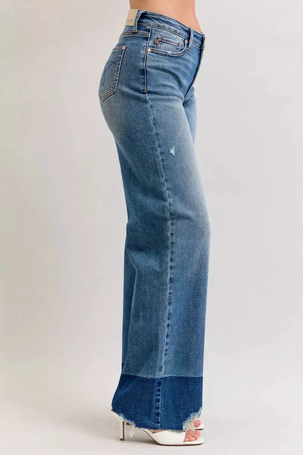 Judy Blue Raw Hem High Waist Column Straight Jeans by Judy Blue