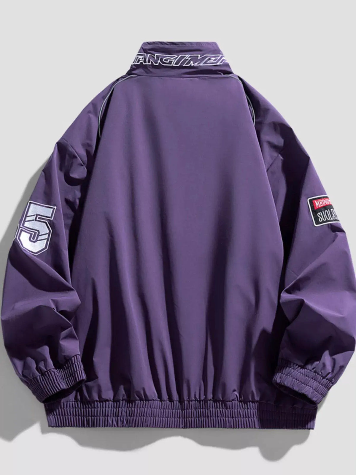 Men's Plus Size Racing-Inspired Zip Up Jacket by Trendsi