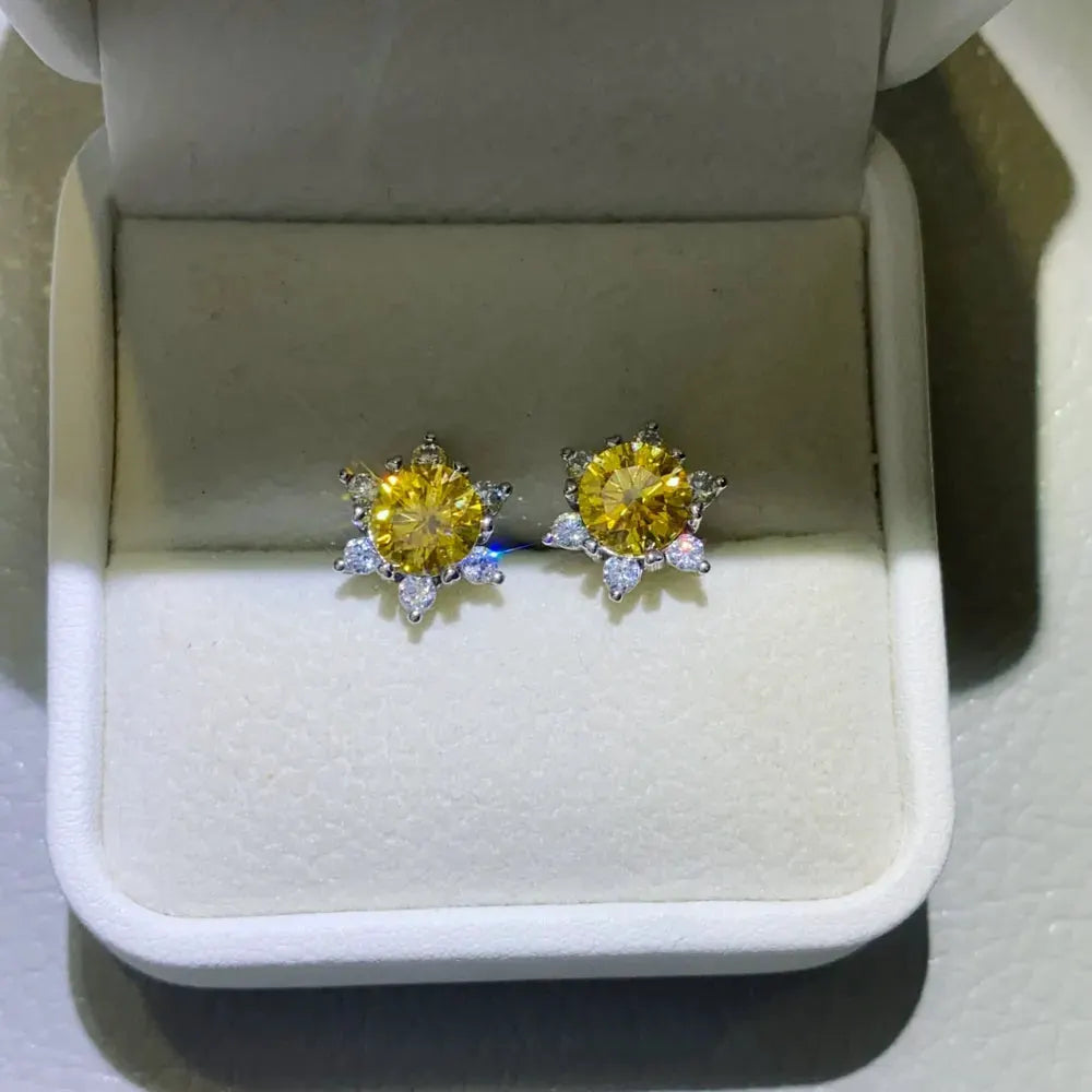 2 Carat Moissanite 925 Sterling Silver Stud Earrings by Partner Label