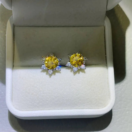 2 Carat Moissanite 925 Sterling Silver Stud Earrings by Partner Label