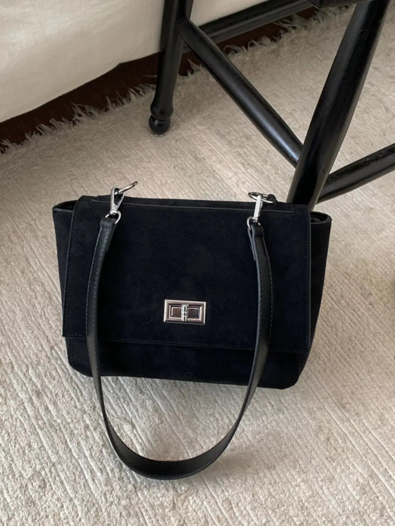 Suede Flap Crossbody Bag by Partner Label