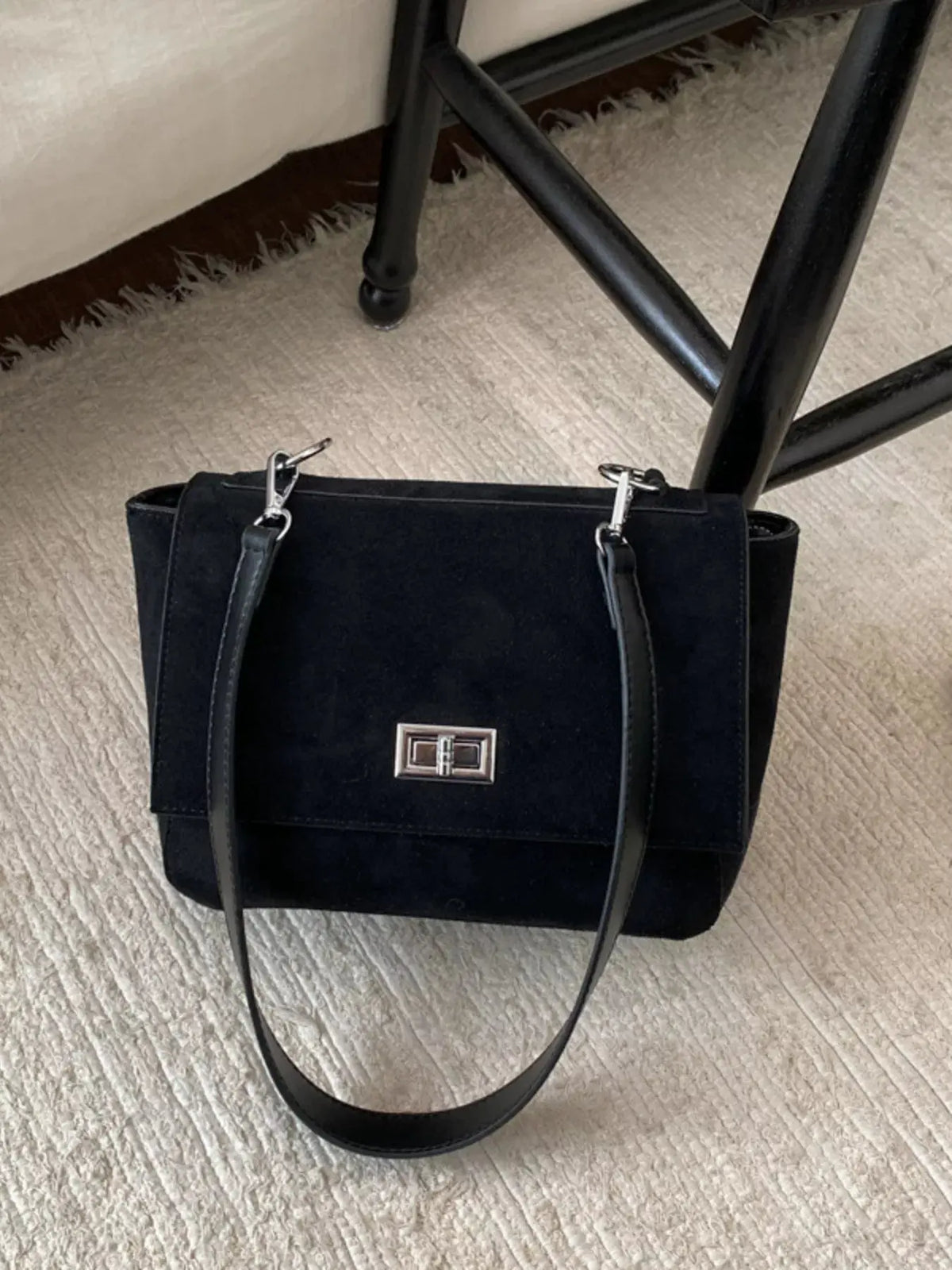 Suede Flap Crossbody Bag by Partner Label