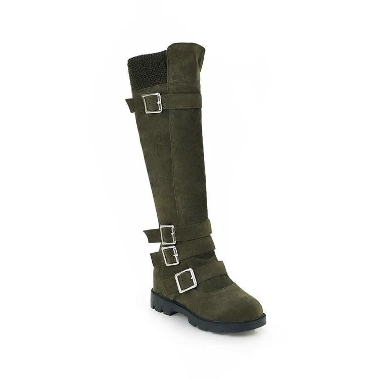 British Belt Buckle High Top Martin Boots Women by Maiden-Art