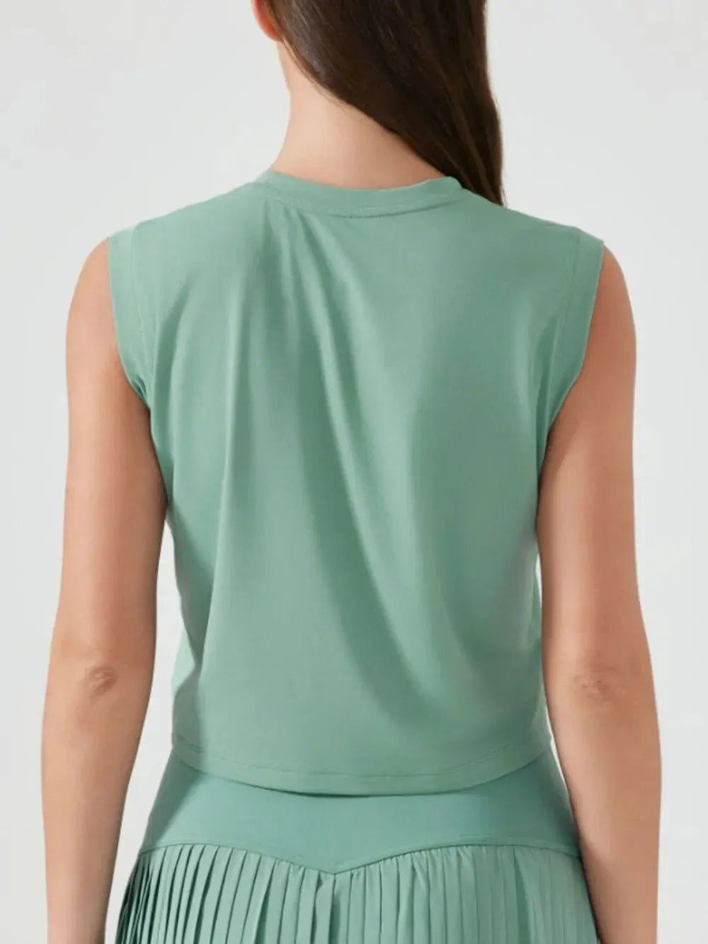 Millennia Round Neck Cropped Active Tank by Millennia