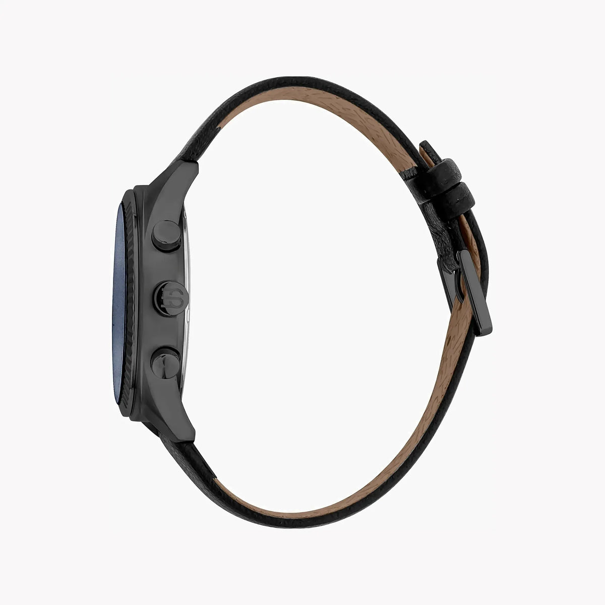 Esprit Men's Black Leather Watch, Blue Dial | Es1g163m0055 by ESPRIT
