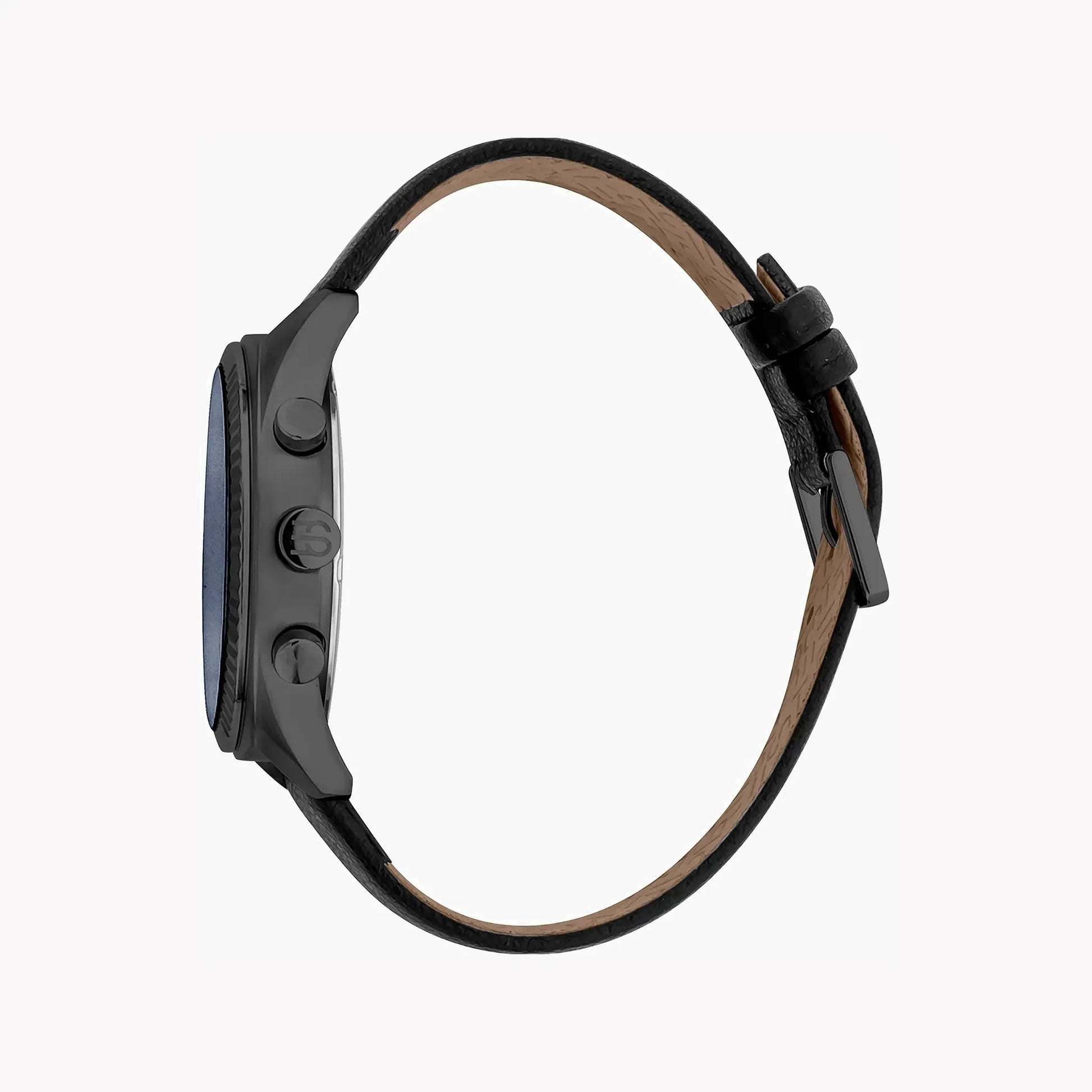 Esprit Men's Black Leather Watch, Blue Dial | Es1g163m0055 by ESPRIT