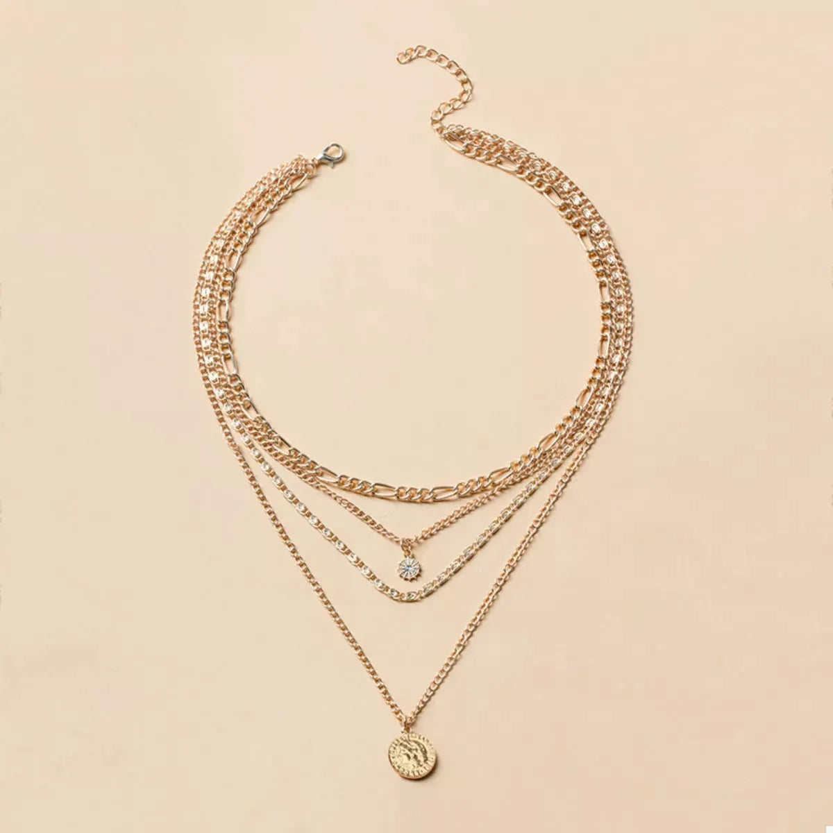 Four Layered Pendant Necklace by Partner Label