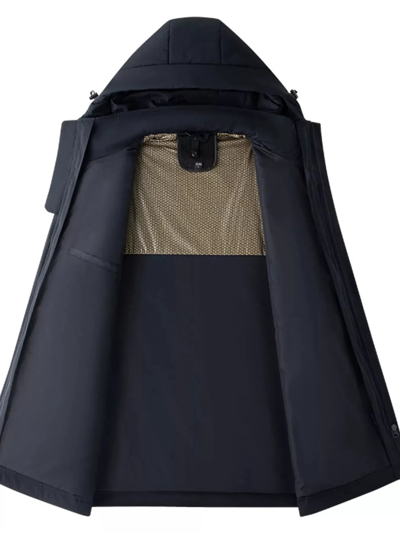 Men's Full Size Windproof Hooded Longline Jacket Plus Size by Partner Label