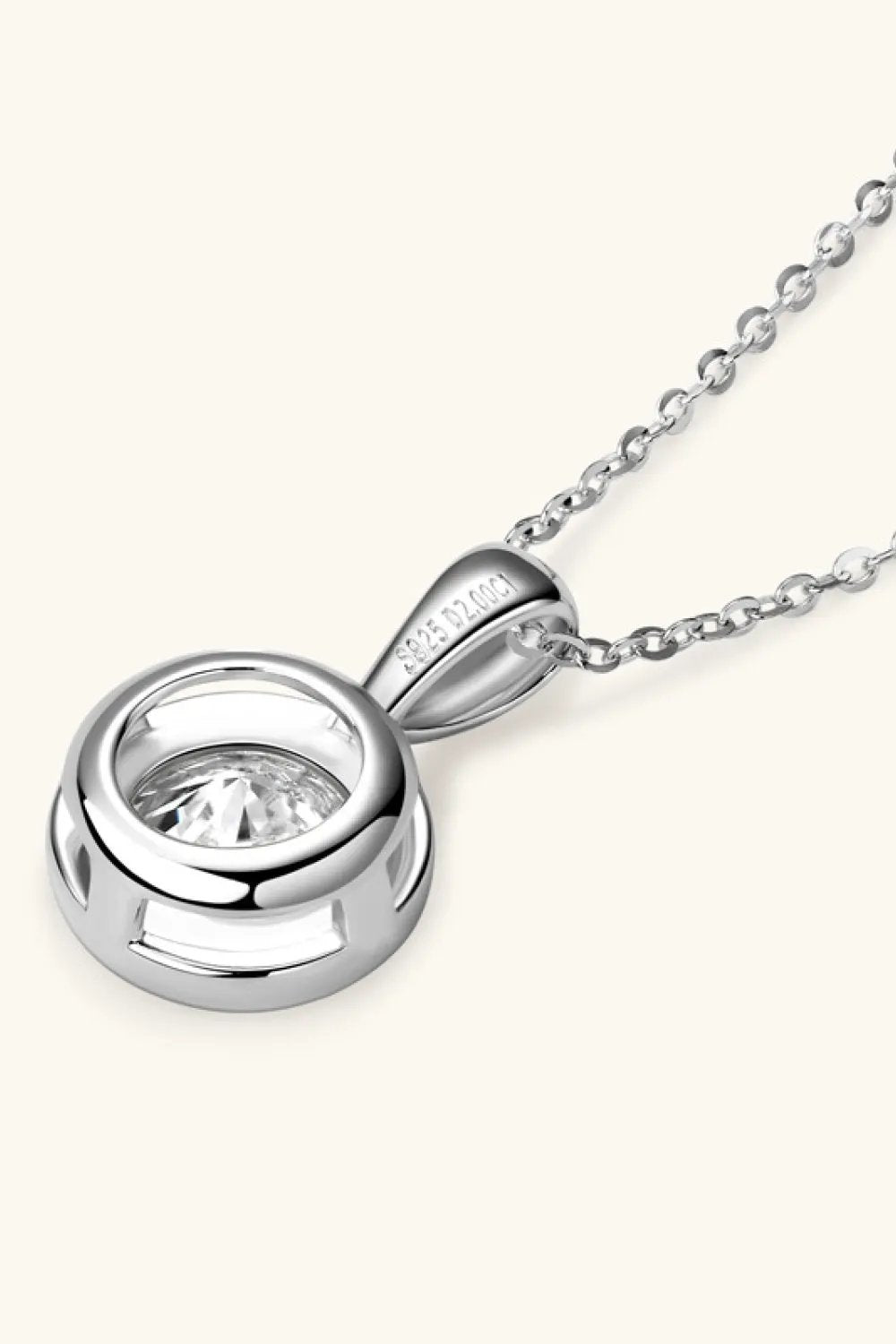 2 Carat Moissanite 925 Sterling Silver Necklace by Partner Labels