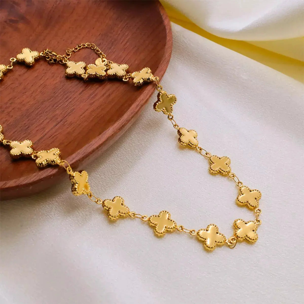 18K Gold-Plated Clover Charm Necklace by Partner Label