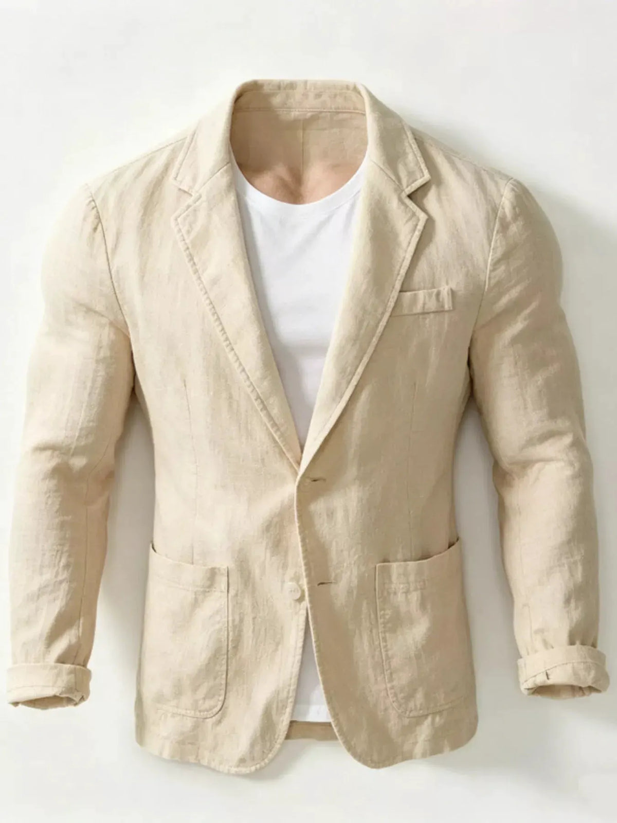 Men's Plus Size Button Up Long Sleeve Blazer by Trendsi