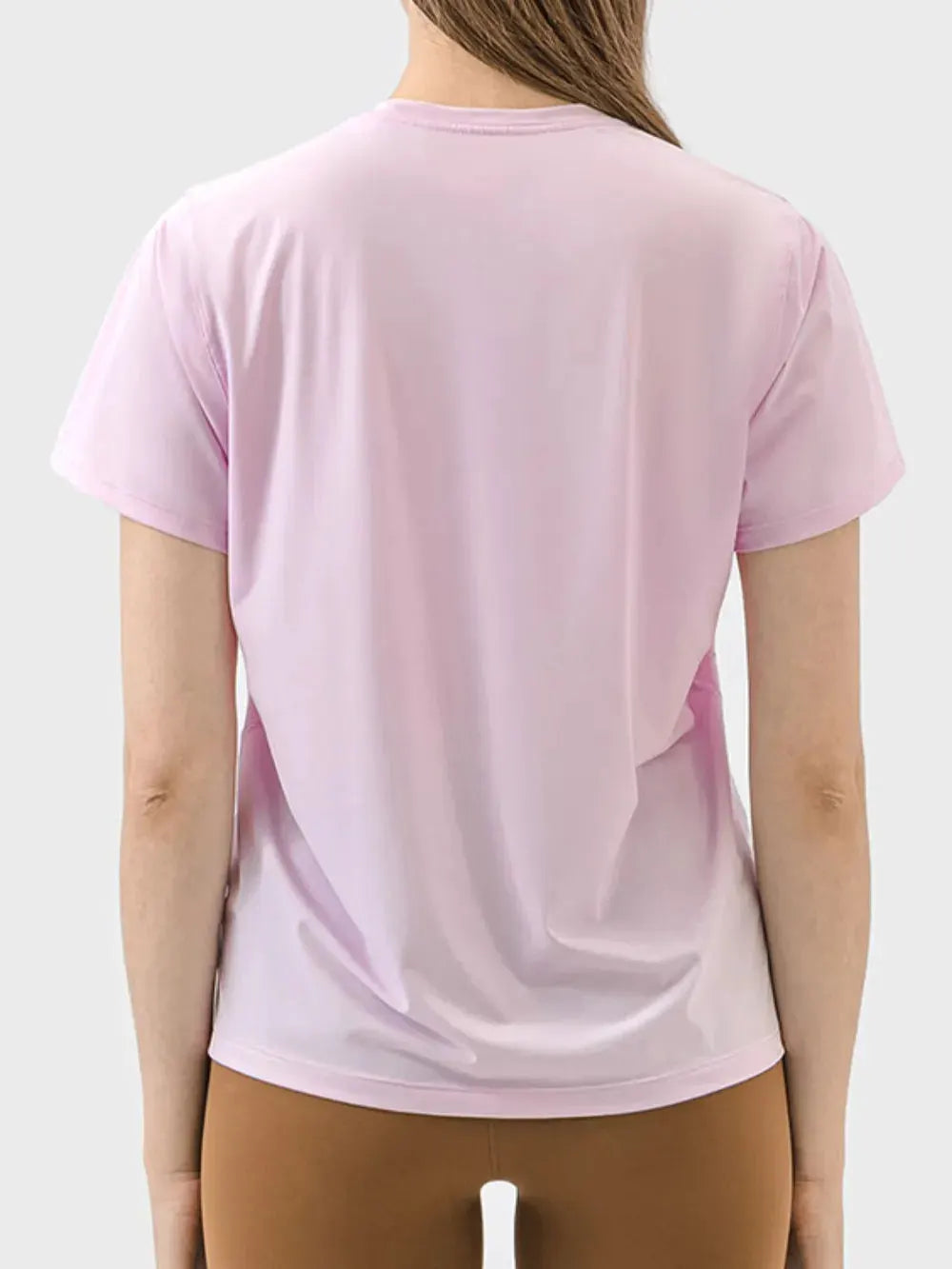 Millennia Slit Round Neck Short Sleeve Active T-Shirt by Millennia