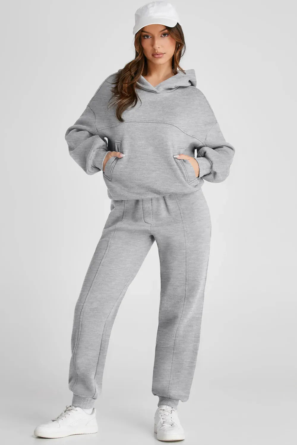 Dropped Shoulder Long Sleeve Hoodie and Pants Active Set by Partner Label