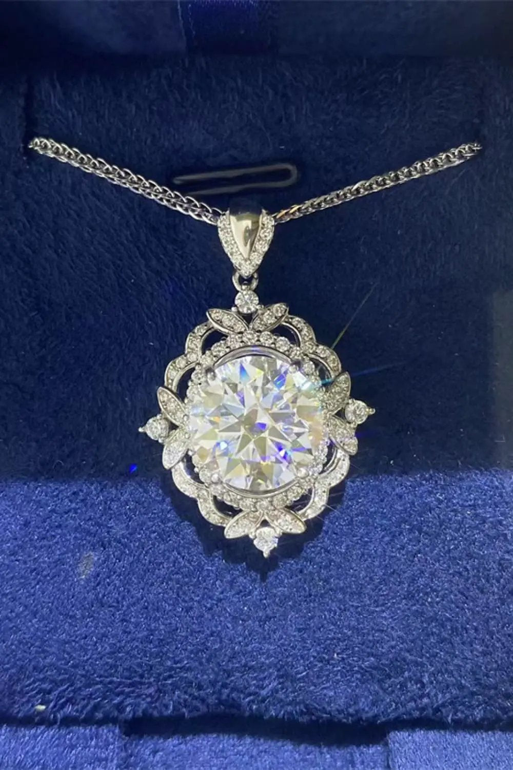 5 Carat Moissanite 925 Sterling Silver Necklace by Partner Labels