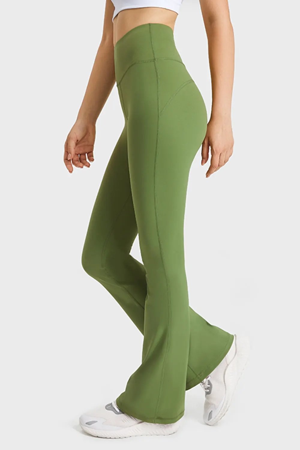 Millennia Elastic Waist Flare Yoga Pants by Millennia