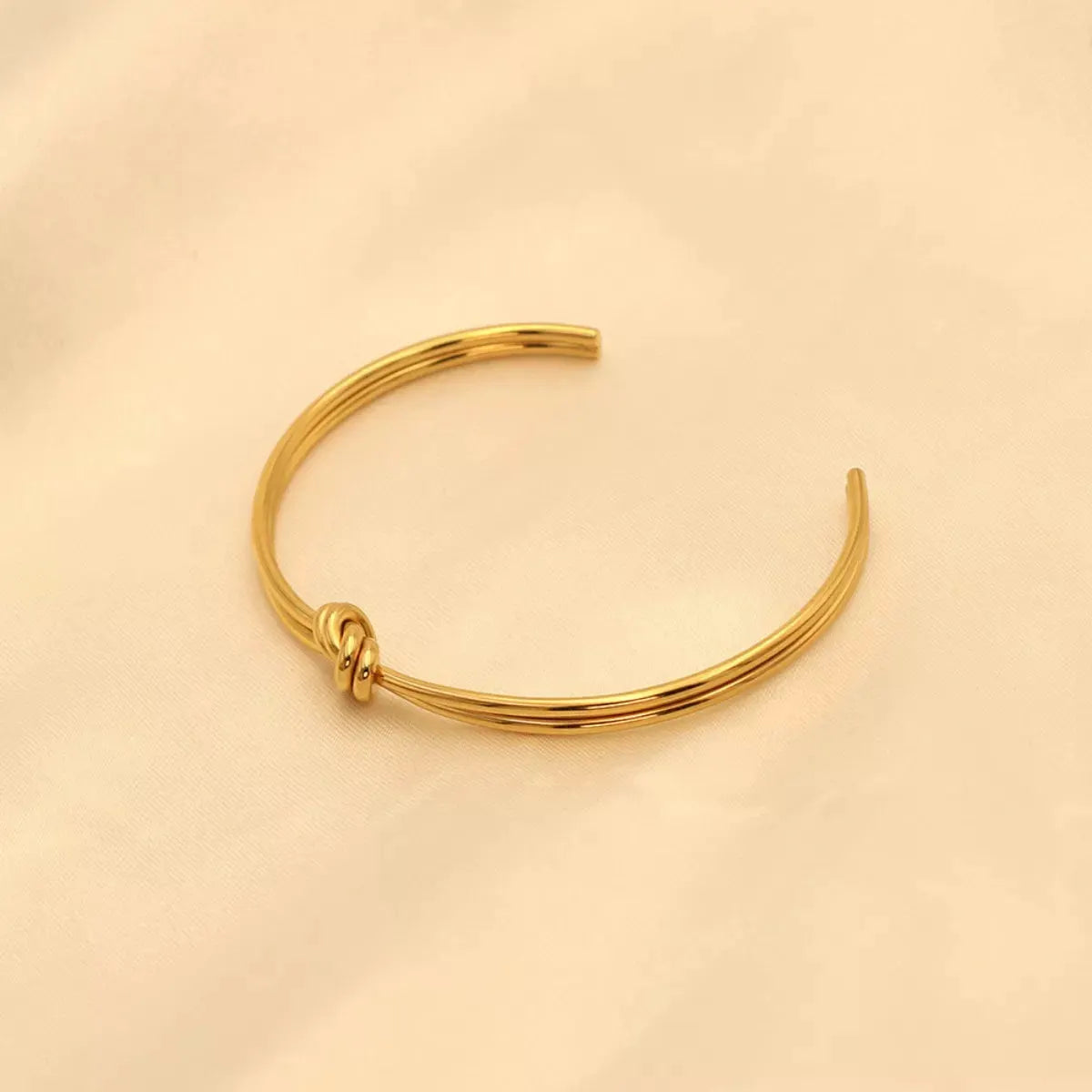 18K Gold-Plated Knot Open Bracelet by Partner Label