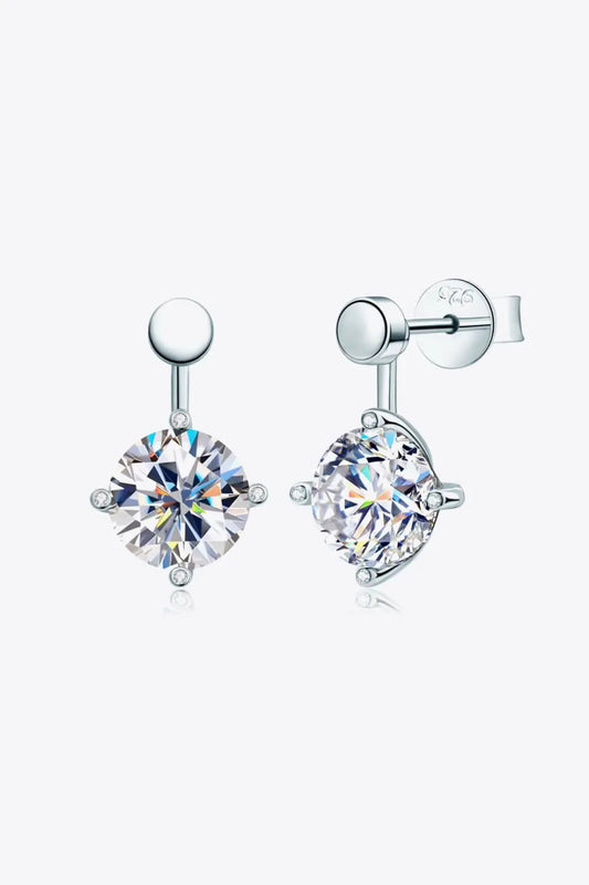 Adored 4 Carat Moissanite Drop Earrings by Partner Label