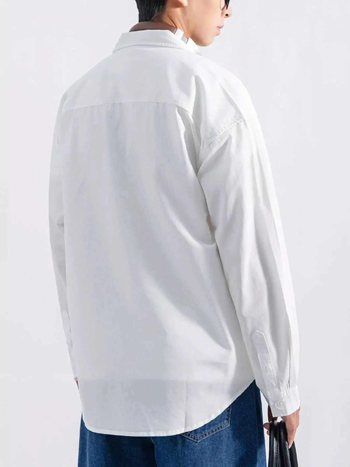 Men's Plus Size Button Up Long Sleeve Shirt by Trendsi