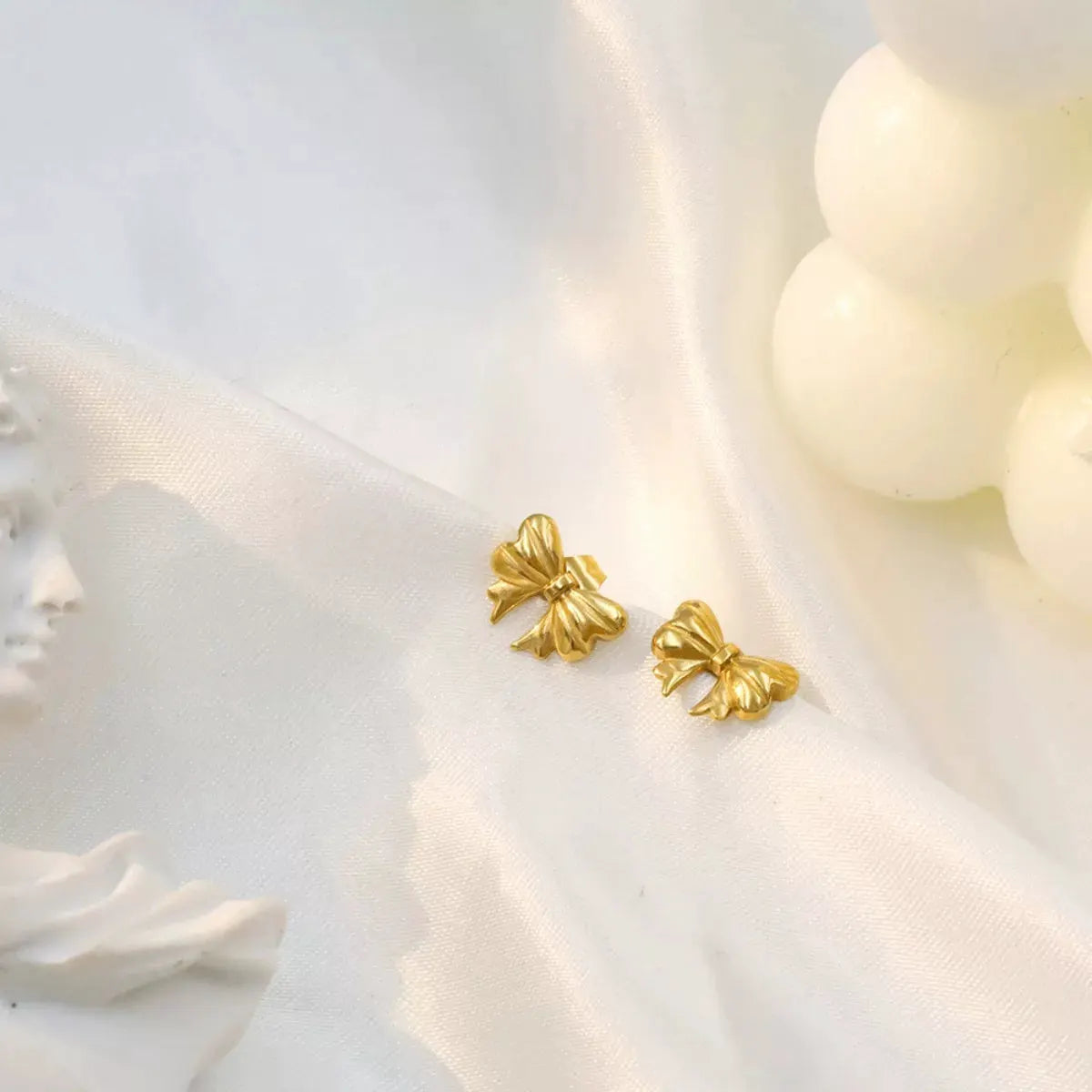 18K Gold-Plated Bow Earrings by Partner Label