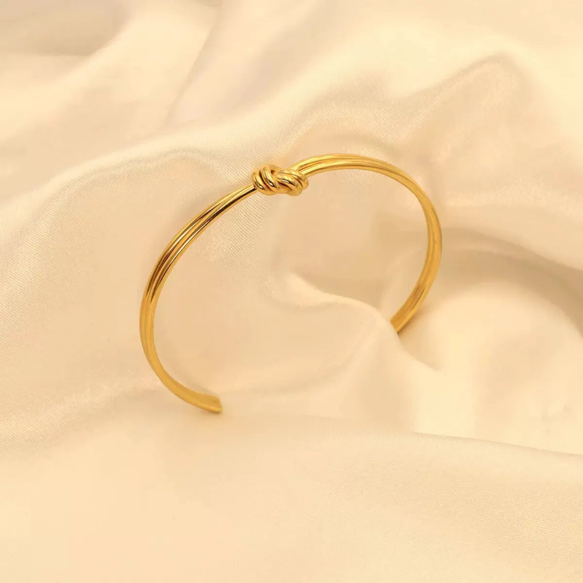 18K Gold-Plated Knot Open Bracelet by Partner Label