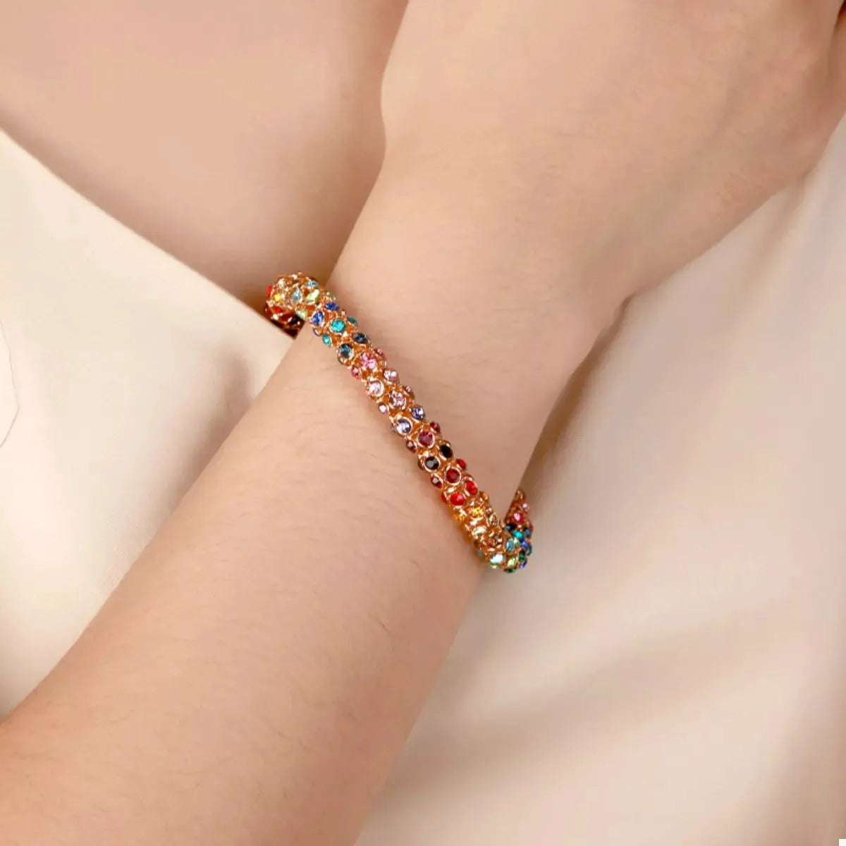 Multi-Colored Crystal Bracelet by Partner Label